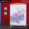 Skříň Happy SZ11 - medvídek v autě (Barva bílá)