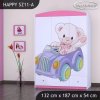 Skříň Happy SZ11 - medvídek v autě (Barva bílá)