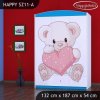 Skříň Happy SZ11 - medvídek se srdcem (Barva bílá)