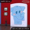 Skříň Happy SZ11 - modrý slon (Barva bílá)