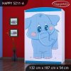 Skříň Happy SZ11 - modrý slon (Barva bílá)