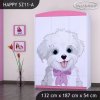 Skříň Happy SZ11 - pejsek s mašlí (Barva bílá)