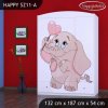 Skříň Happy SZ11 - růžový slon se srdcem (Barva bílá)
