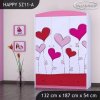 Skříň Happy SZ11 - srdíčka (Barva bílá)