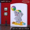 Skříň Happy SZ11 - slon s balónem (Barva bílá)