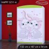 Skříň Happy SZ11 - zamilovaní králíčci (Barva bílá)