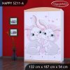 Skříň Happy SZ11 - zamilovaní králíčci (Barva bílá)