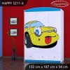 Skříň Happy SZ11 - žluté auto (Barva bílá)