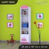 Regál Happy RW01 - růžové auto s balónky (Barva bílá)