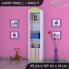 Regál Happy RW02 - barevné pásky (Barva bílá, Otevírání dvířek pravé)