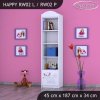 Regál Happy RW02 - bílá kočička (Barva bílá, Otevírání dvířek pravé)