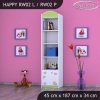 Regál Happy RW02 - kočička s květinou (Barva bílá, Otevírání dvířek pravé)