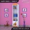 Regál Happy RW02 - medvídek v červeném autě (Barva bílá, Otevírání dvířek pravé)