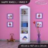 Regál Happy RW02 - růžový hříbek (Barva bílá, Otevírání dvířek pravé)