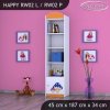 Regál Happy RW02 - růžový hříbek (Barva bílá, Otevírání dvířek pravé)