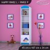 Regál Happy RW02 - růžový hříbek (Barva bílá, Otevírání dvířek pravé)