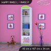 Regál Happy RW02 - růžový dráček (Barva bílá, Otevírání dvířek pravé)