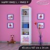 Regál Happy RW02 - růžový dráček (Barva bílá, Otevírání dvířek pravé)