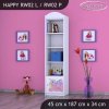 Regál Happy RW02 - růžový dráček (Barva bílá, Otevírání dvířek pravé)
