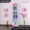 Regál Happy RW04 - růžový hříbeček (Barva bílá)