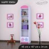 Regál Happy RW04 - růžový a modrý slon (Barva bílá)