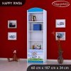 Regál Happy RW06 - motýl a květina (Barva bílá)