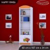 Regál Happy RW06 - medvídek v červeném autě (Barva bílá)