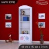 Regál Happy RW06 - růžový a modrý slon (Barva bílá)