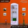 Regál Happy RW08 -srdíčka (Barva bílá)