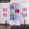 Regál Happy RW10 -kočička s květinou (Barva bílá)
