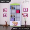 Regál Happy RW10 - medvídek s mašlí (Barva bílá)