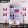 Regál Happy RW10 - medvídek s mašlí (Barva bílá)