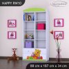 Regál Happy RW10 - medvídek v červeném autě (Barva bílá)