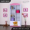 Regál Happy RW10 - medvídek s kyticí (Barva bílá)