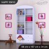 Regál Happy RW10 - růžový hříbeček (Barva bílá)