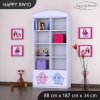 Regál Happy RW10 - růžový a modrý slon (Barva bílá)