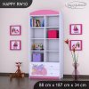 Regál Happy RW10 - růžový dráček (Barva bílá)