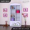 Regál Happy RW10 - zelené auto (Barva bílá)