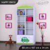 Regál Happy RW10 - zelené auto s balónky (Barva bílá)