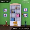 Regál Happy RW11 - medvídek s kyticí (Barva bílá)