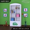 Regál Happy RW11 - zelené auto s balónky (Barva bílá)