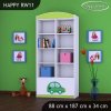 Regál Happy RW11 - zelené auto s balónky (Barva bílá)