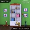 Regál Happy RW11 - žlutý auto (Barva bílá)