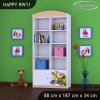 Regál Happy RW11 - žlutý auto (Barva bílá)