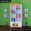 Regál Happy RW11 - žlutý auto (Barva bílá)