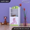 Regál Happy RN01 - princezna a jednorožec (Barva bílá)