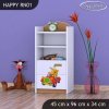 Regál Happy RN01 - medvídek v červeném autě (Barva bílá)