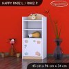 Regál Happy RN02 - kočička s květinou (Barva bílá, Otevírání dvířek pravé)