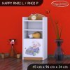 Regál Happy RN02 - medvídek v autě (Barva bílá, Otevírání dvířek pravé)