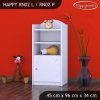 Regál Happy RN02 - modrý medvídek (Barva bílá, Otevírání dvířek pravé)